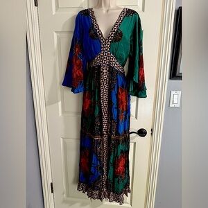 FARM Rio Green Fabric with Multicolor Label